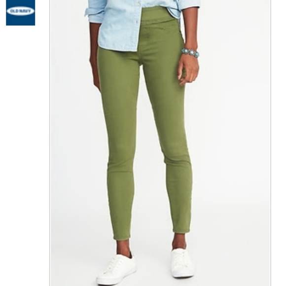 Old Navy | Mid-Rise Rockstar Skinny Jeggings in Olive - Picture 1 of 5